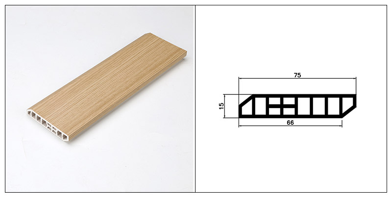 Tấm ốp ch&acirc;n tường PVC 75 * 15mm