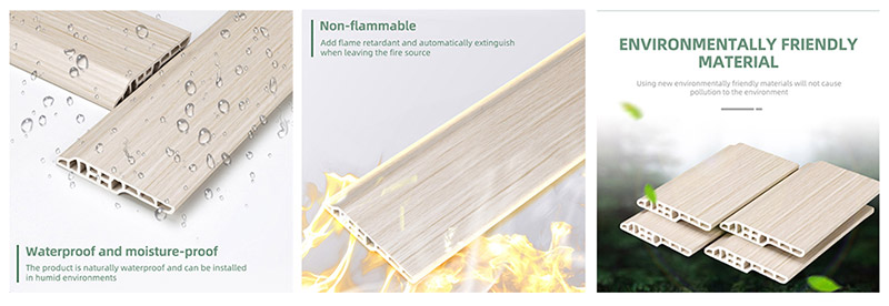 Tấm ốp ch&acirc;n tường bằng nhựa PVC 80 * 14mm