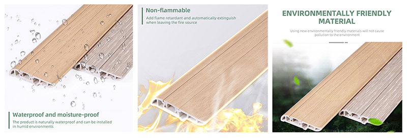 Tấm ốp ch&acirc;n tường ẩn PVC 50 * 12 mm