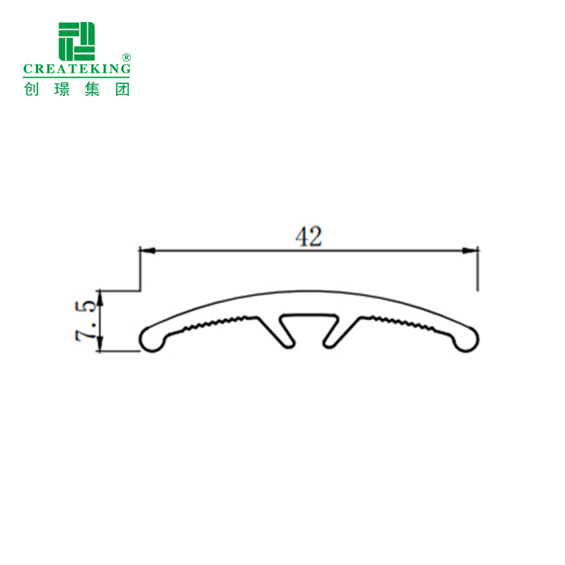 Dải chuyển tiếp ngưỡng hình vòng cung PVC 42 * 7,5mm 