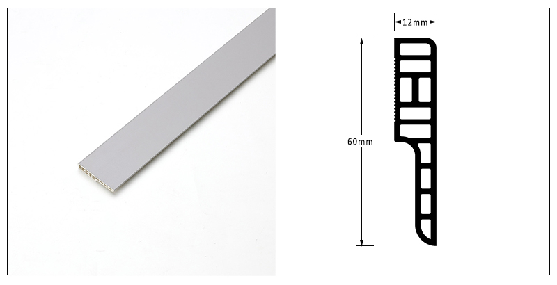 Tấm ốp ch&acirc;n tường SPC chống nước 60 * 12 mm