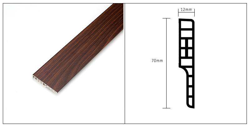 Tấm ốp ch&acirc;n tường vu&ocirc;ng SPC 70 * 12 mm