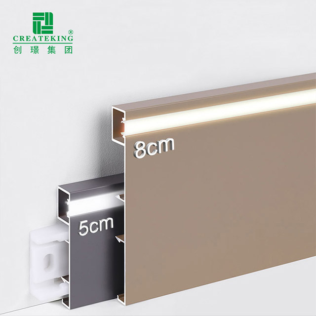 Tấm ốp chân tường hợp kim nhôm LED 80 * 9mm