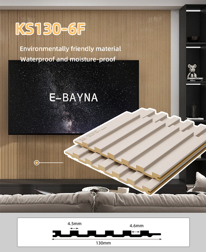 Tấm tường c&oacute; r&atilde;nh đặc PVC 130 * 7,8mm