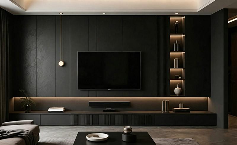 &Yacute; tưởng thiết kế tường nền TV
