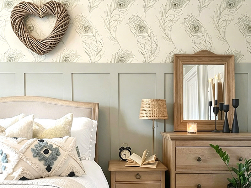 Giấy d&aacute;n tường + Tấm ốp lai