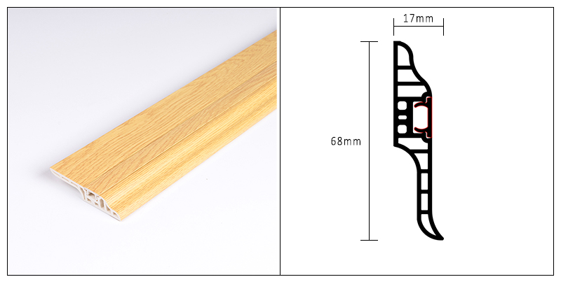 Tấm ốp ch&acirc;n tường ẩn PVC 68 * 17mm