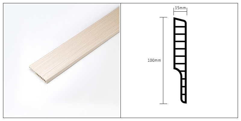 Tấm ốp ch&acirc;n tường PVC 100 * 15mm