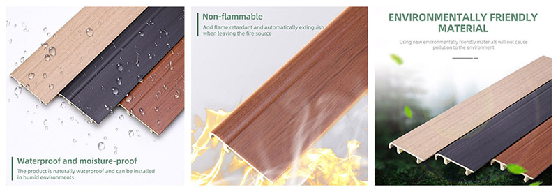 Tấm ốp ch&acirc;n tường kẹp PVC 76 * 14mm