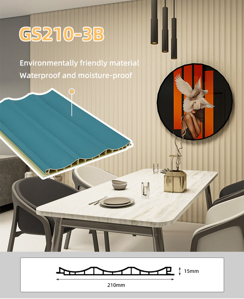 Tấm tường WPC v&ograve;ng cung b&ecirc;n trong 210 * 15mm