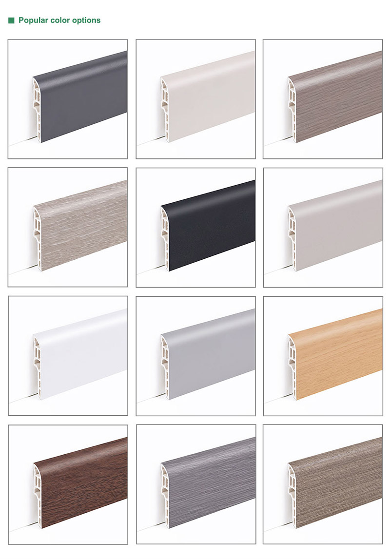Tấm ốp ch&acirc;n tường bằng b&uacute;t ch&igrave; PVC 60 * 13mm