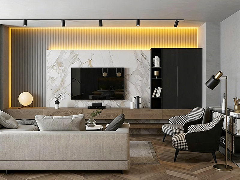 Tường đặc trưng ph&ograve;ng kh&aacute;ch