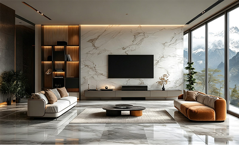 &Yacute; tưởng thiết kế tường nền TV