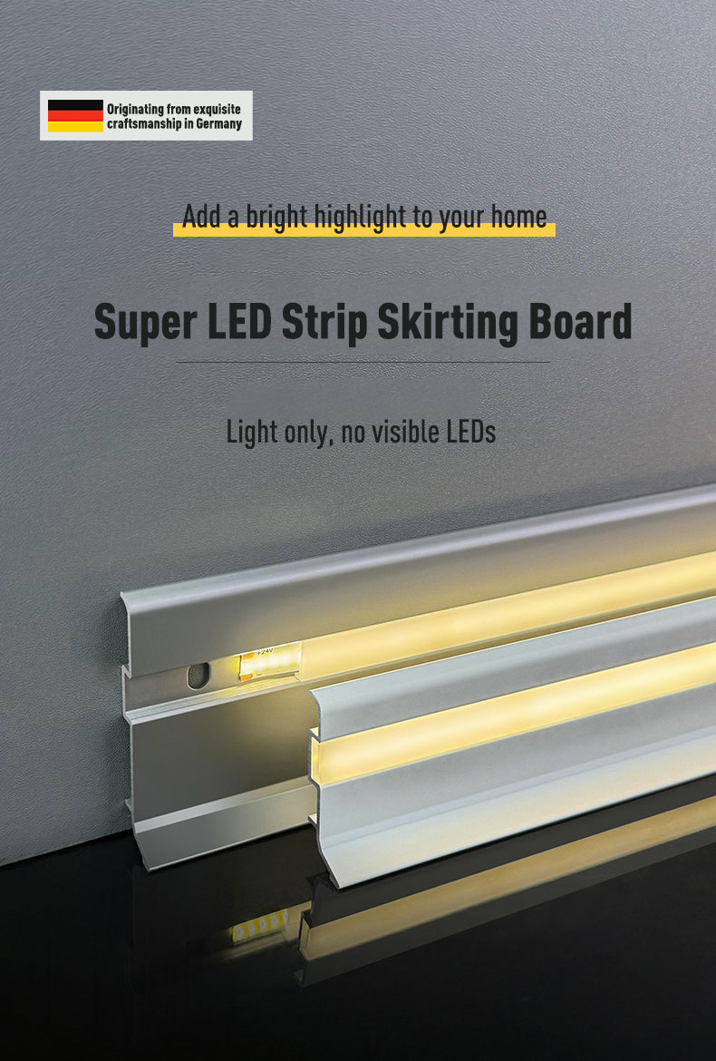 Tấm ốp chân tường linh hoạt LED PVC WPC Trang trí tường Dải tự dính để trang trí nhà DIY