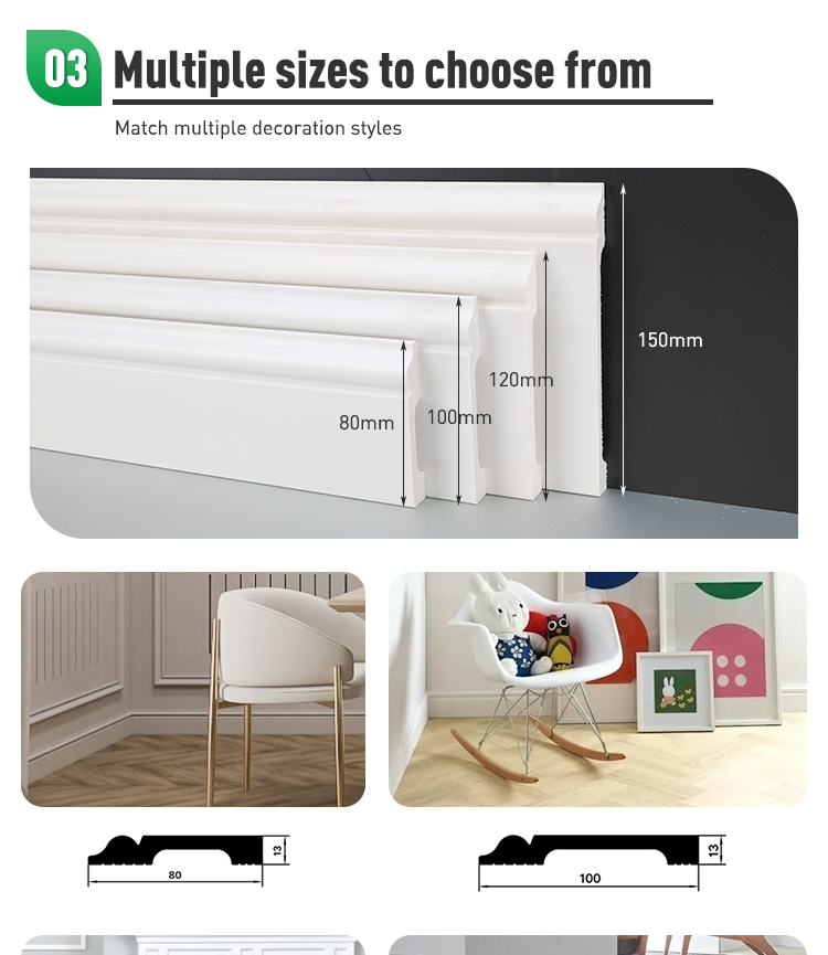 Nh&agrave; thầu lắp đặt tấm ốp ch&acirc;n tường Victoria PS m&agrave;u trắng cao 150mm trong căn hộ sang trọng theo phong c&aacute;ch Ch&acirc;u &Acirc;u.